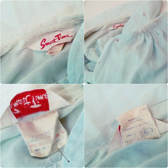 Vintage 60s Smart Time Dressing Gown Robe House Dress -12 Pocket Pearl Snaps - Picture 8 of 10